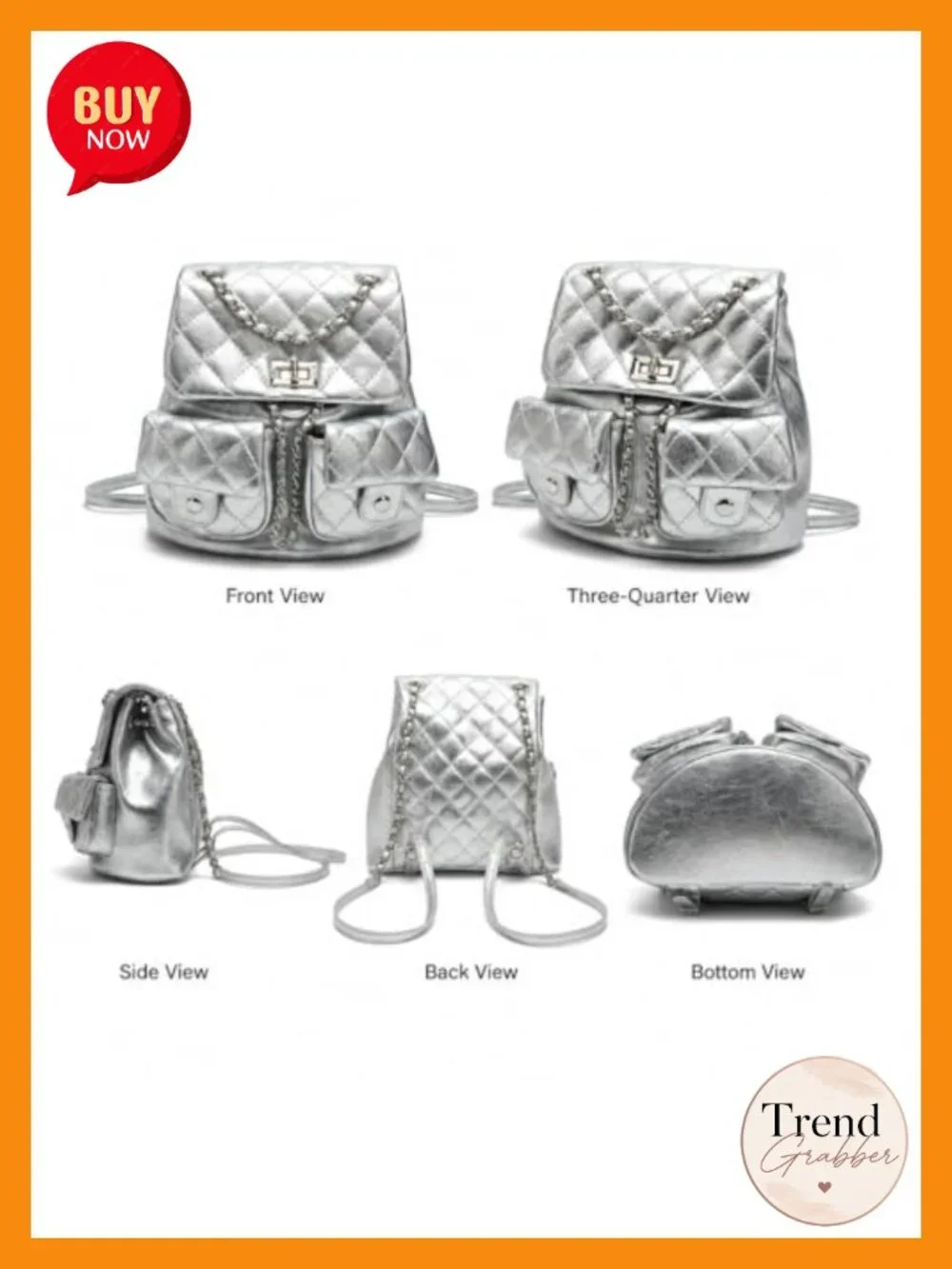 Quilted Mini Backpack Purse for Women, Small Faux Leather Backpack with Chain